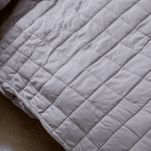 Close up look at a weighted blanket