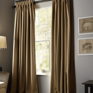 Golden fabric curtains