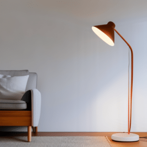 a floor lamp glows up more clearly after DIY repair