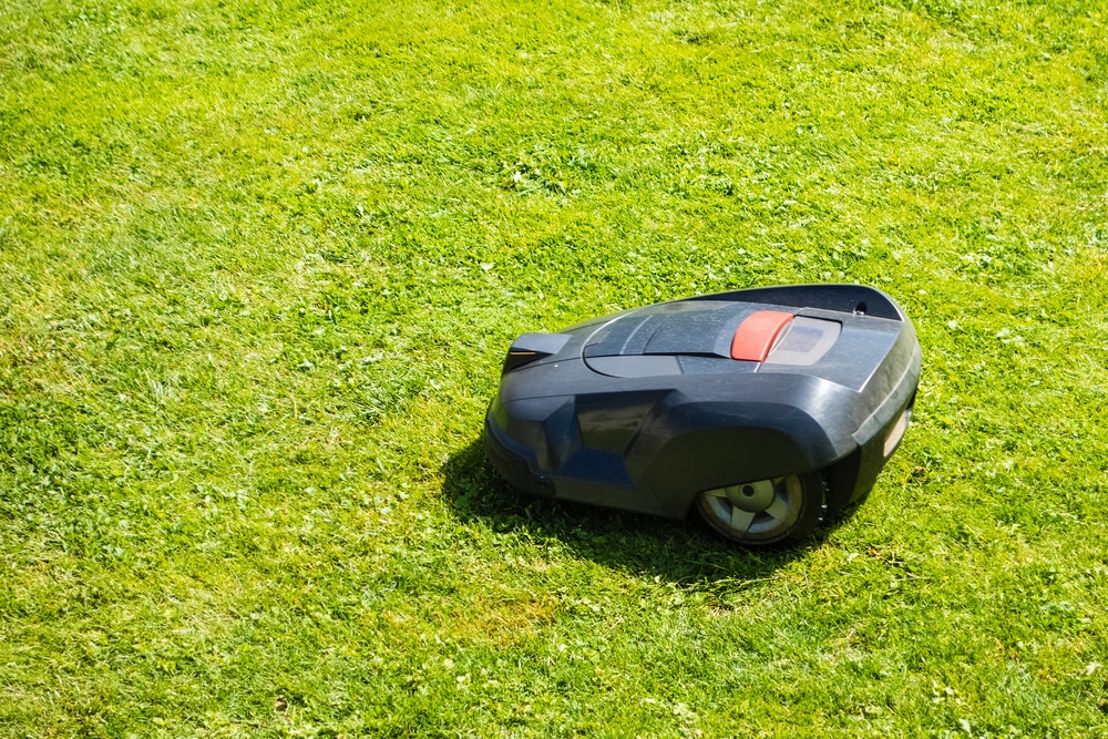 where does the grass go in a robot lawnmower