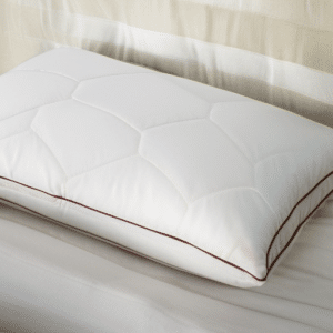 A latex pillow with hypoallergenic pillowcase