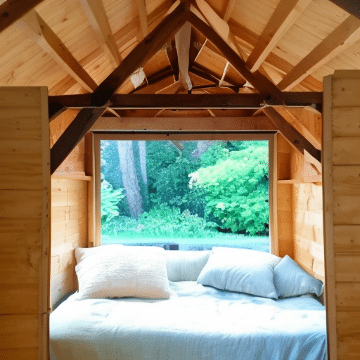 A look inside a garden shed's sleeping space