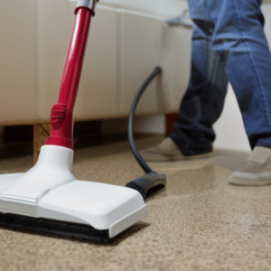 A man fixing the steam cleaner
