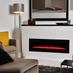 A well-maintained electric fire in the living room