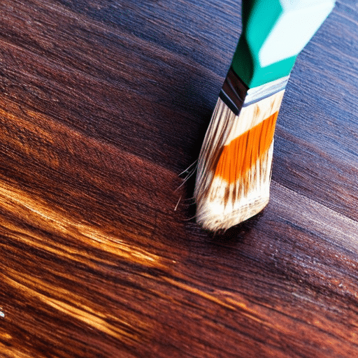 Applying wood preserver paint