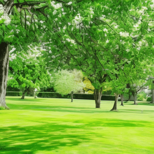 Beautiful lawn during the spring season