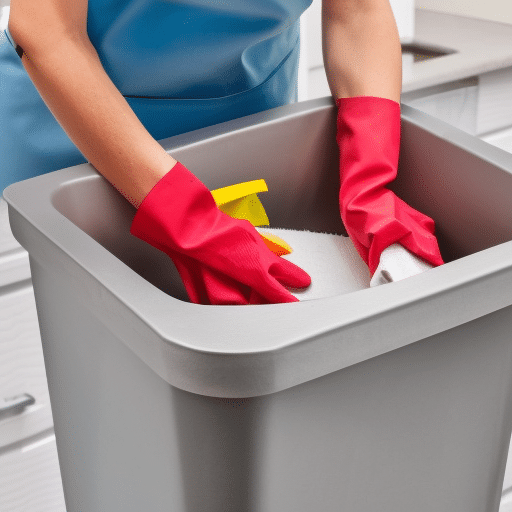 Cleaning a kitchen bin