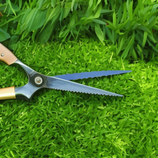 Close up look at blades of garden shears