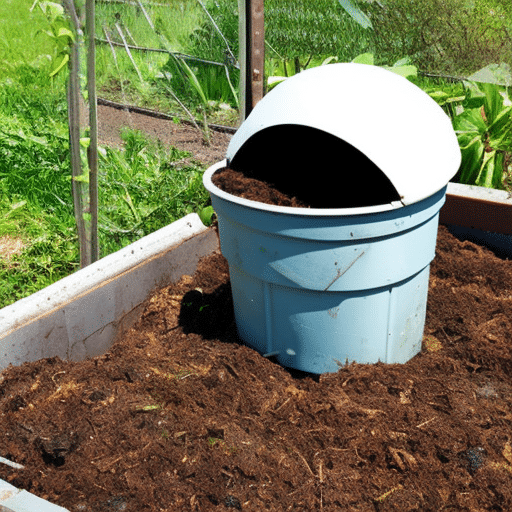 Composting food garbage at the backyard