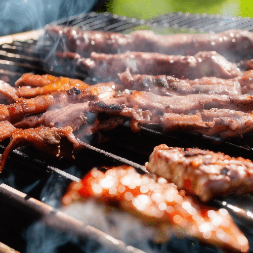 Cooking meat on the gas BBQ