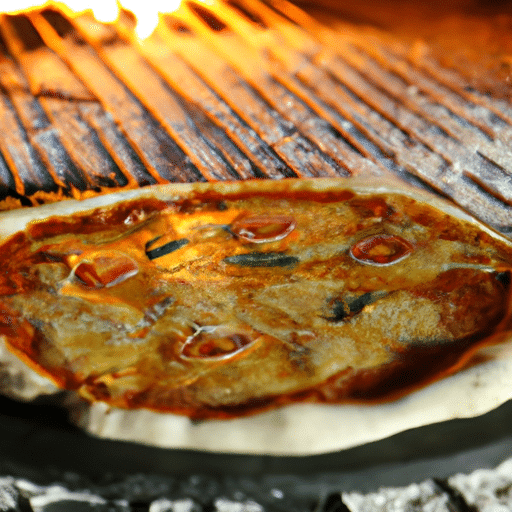 Cooking pizza in charcoal bbq