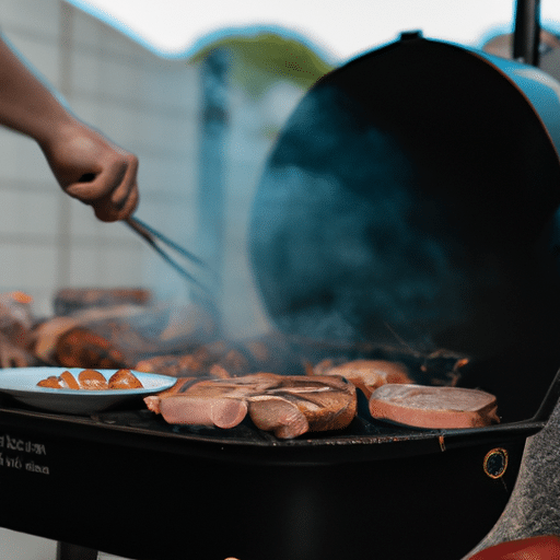 Cooking pork using a charcoal BBQ