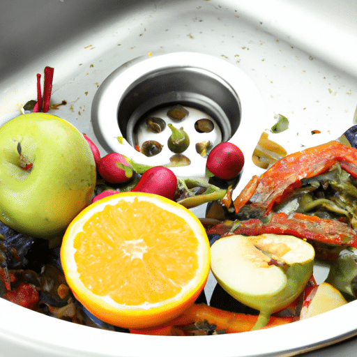 Food leftover in the kitchen sink