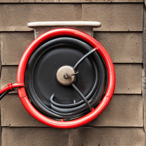 Garden hose reel mounted in the wall