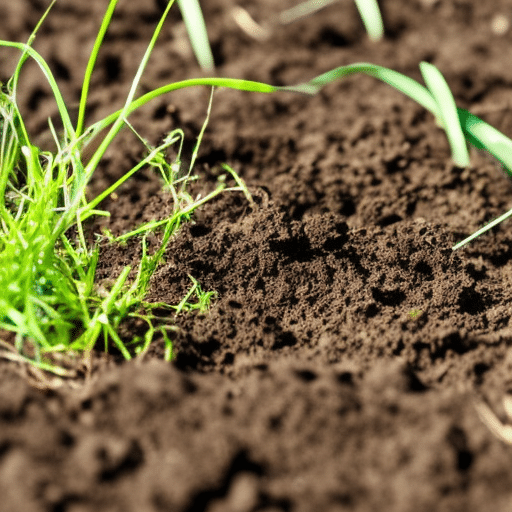 Garden soil with some weeds