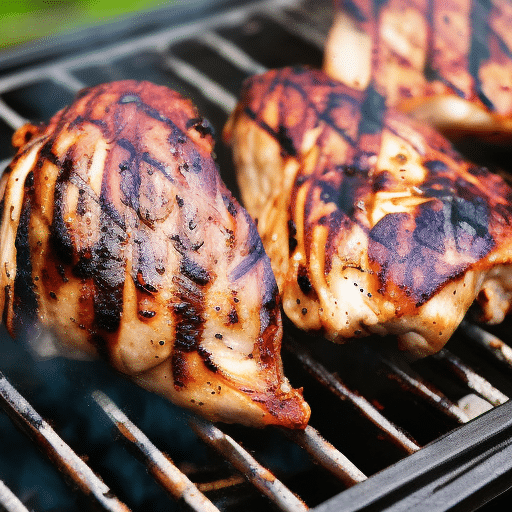Grilling chicken in charcoal bbq