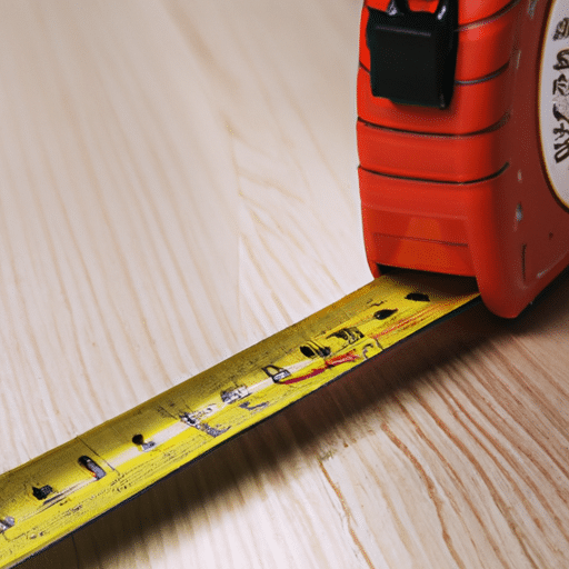 Measuring a table using a tape measure