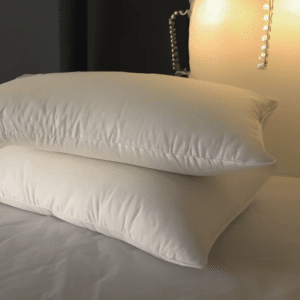Memory foam pillow on top of a latex pillow