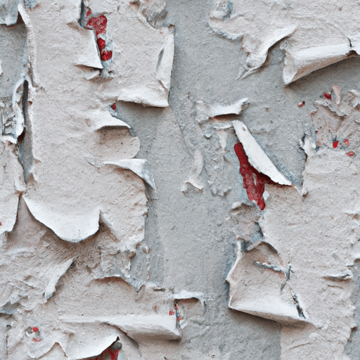 Peeling white paint on the wall