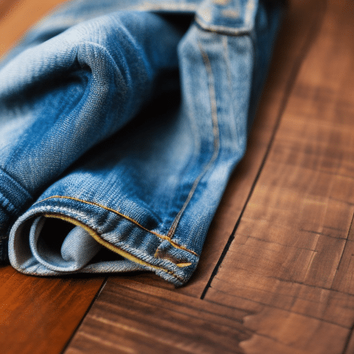 Preparing jeans for hemming
