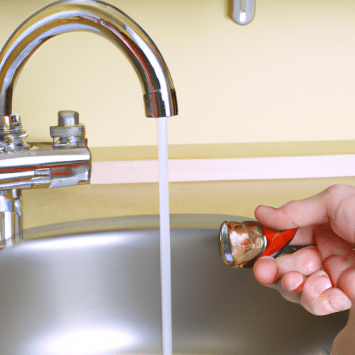 Repairing a water tap in the kitchen sink