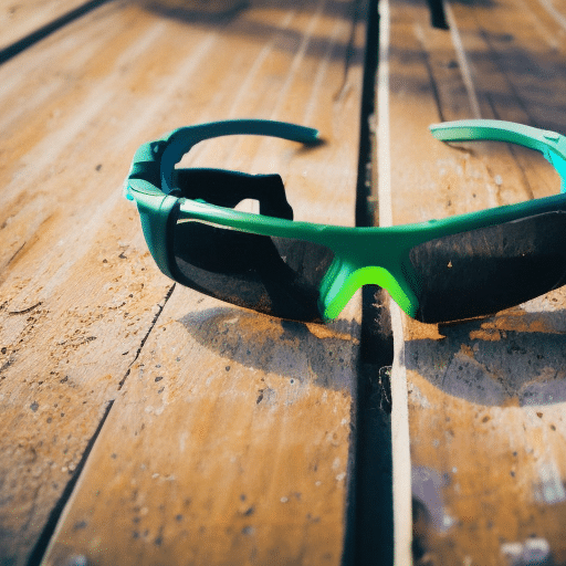 Safety glasses on the table