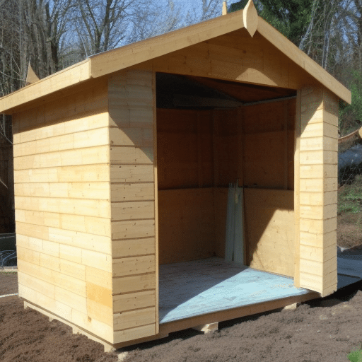 Some parts of the garden shed wall was removed
