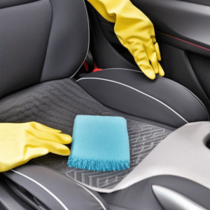 Spot cleaning the car seats