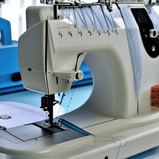 Threading using an overlock sewing machine