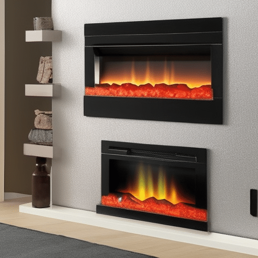 Two electric fire installed in the living room wall