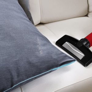 Vacuum cleaning a pillow