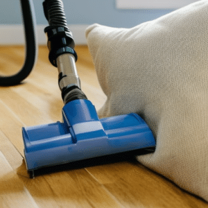 Vacuuming a pregnancy pillow