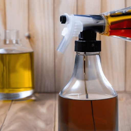 Vinegar spray on the table