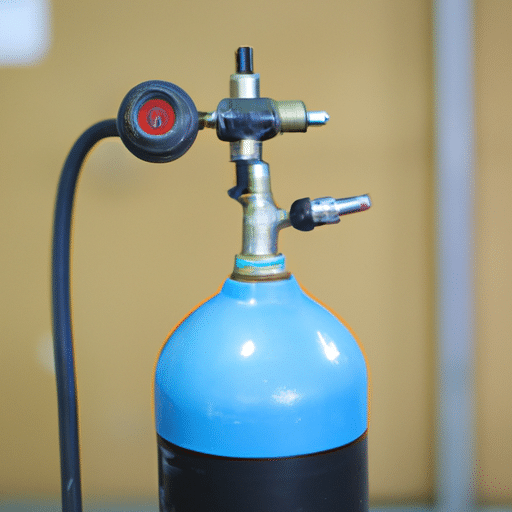 a blue gas tank