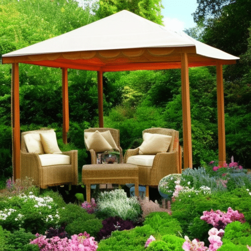 a canopy with wooden frame