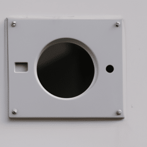 a cat flap with a small hole