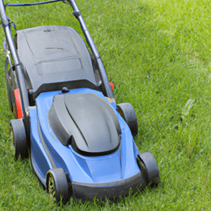 a cordless electric lawnmower with a big storage