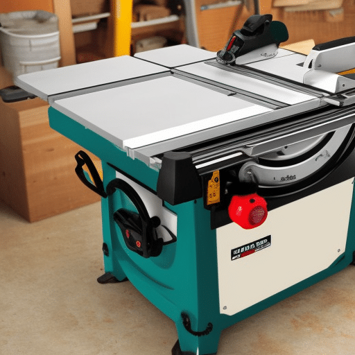 a green woodworking tool in the workshop