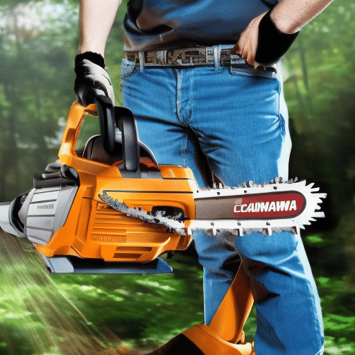 a man holding a wood cutting equipment