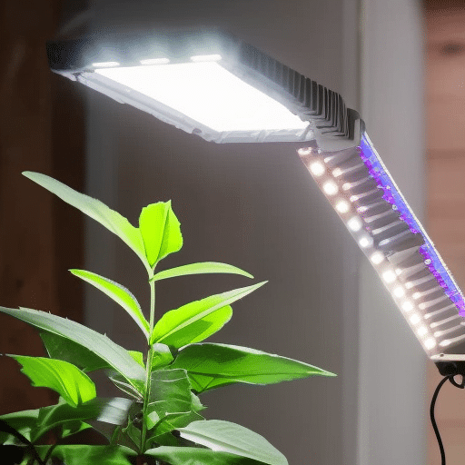 a plant being lit above