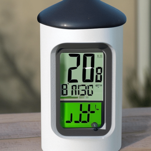 a portable weather station on the backyard