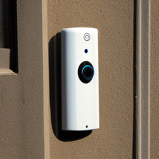 a security device on the brown wall