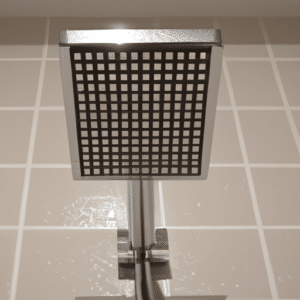 a square-shaped shower head