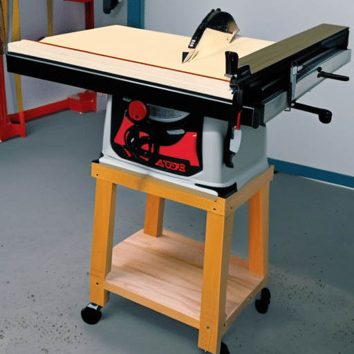 a table saw with wheels