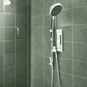 a wall mounted shower