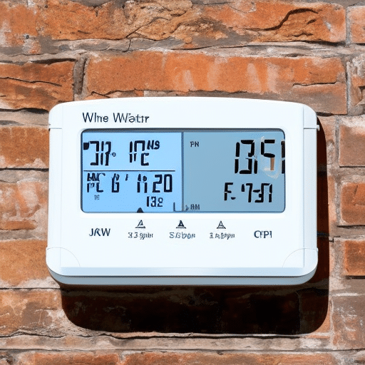a weather station mounted on the bricks