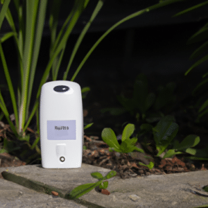 a white cat repellent on the ground