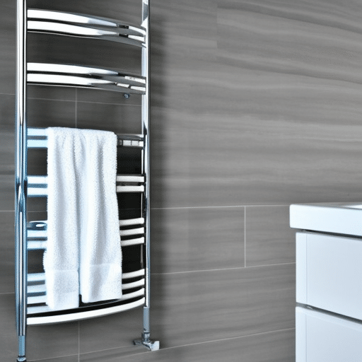 a white cloth on the metal rack