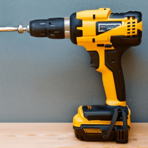 a yellow cordless device for drilling