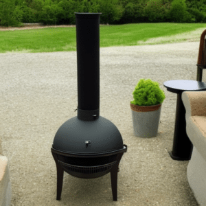 an empty chiminea on the ground